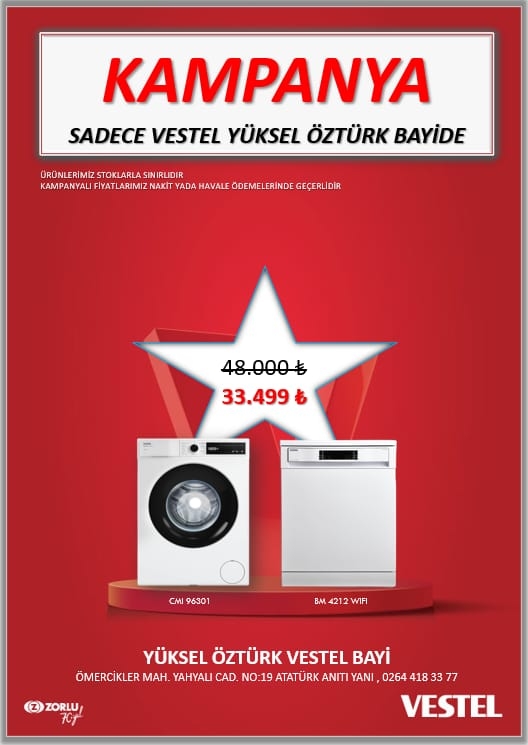 Büyük Vestel Kampanyası Sadece Yüksel Öztürk Bayisinde