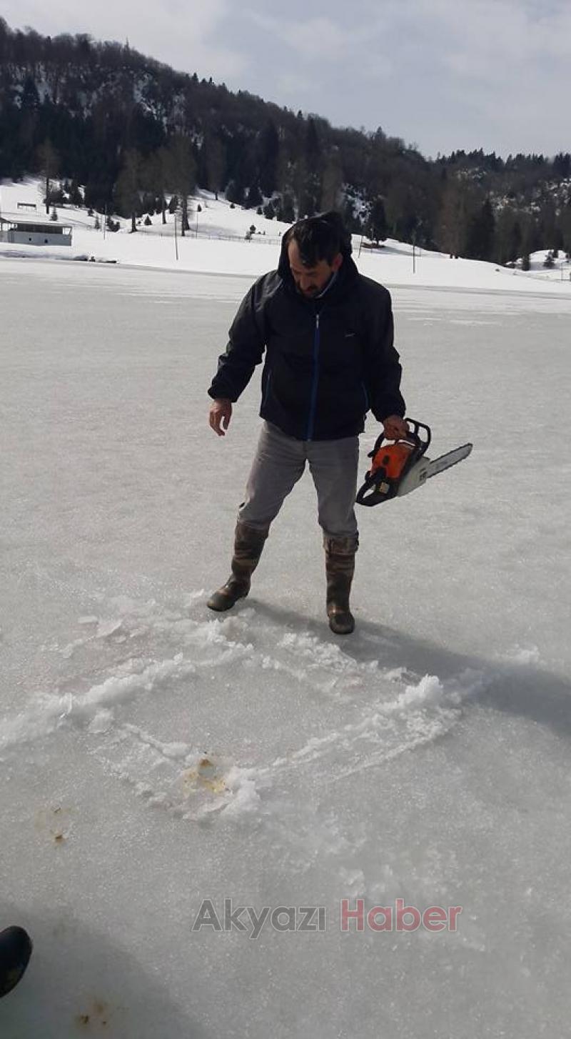 Buz Tutan Gölette Balık Tuttular