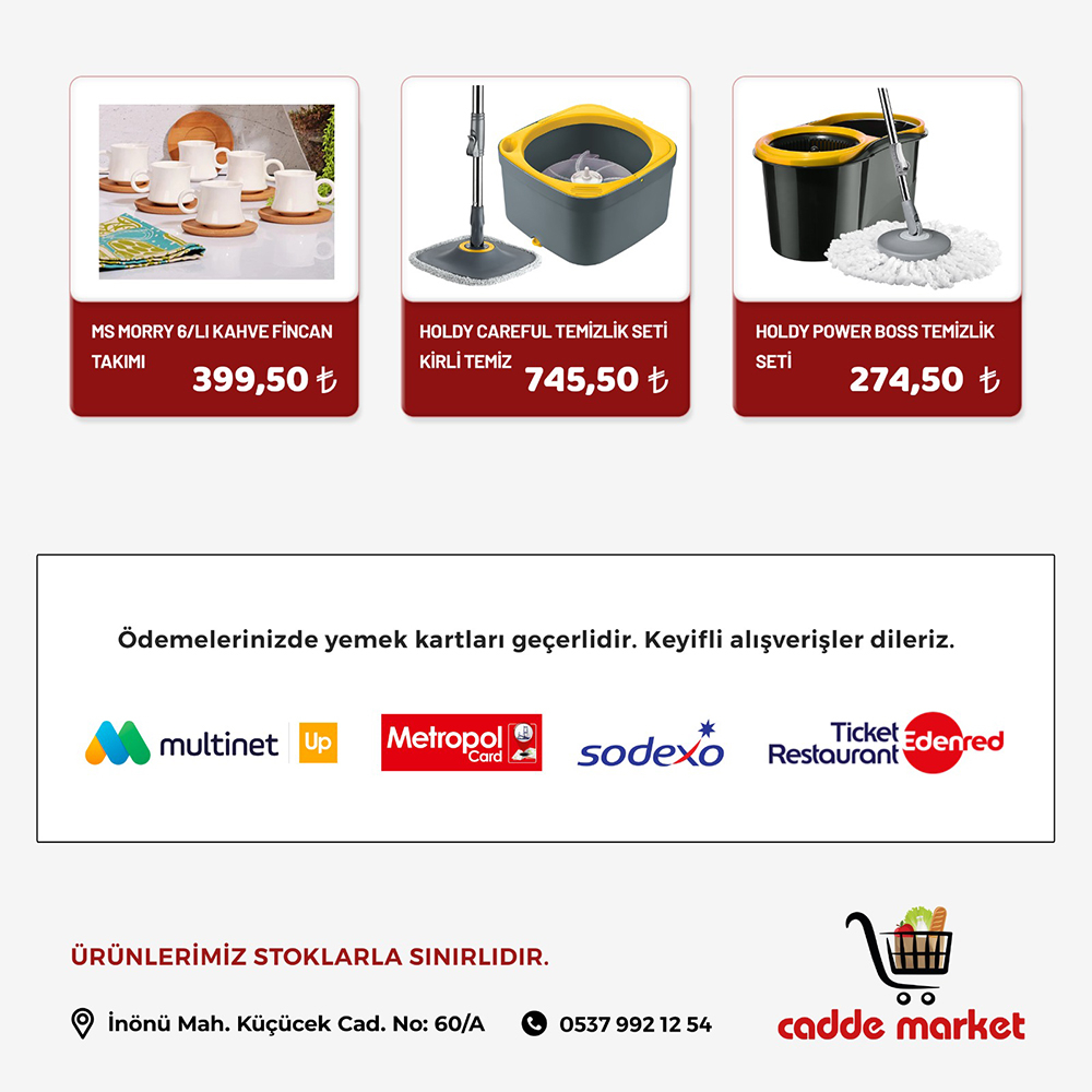 Cadde Market'te  Yüzünüzü Güldürecek İndirimler Başladı!