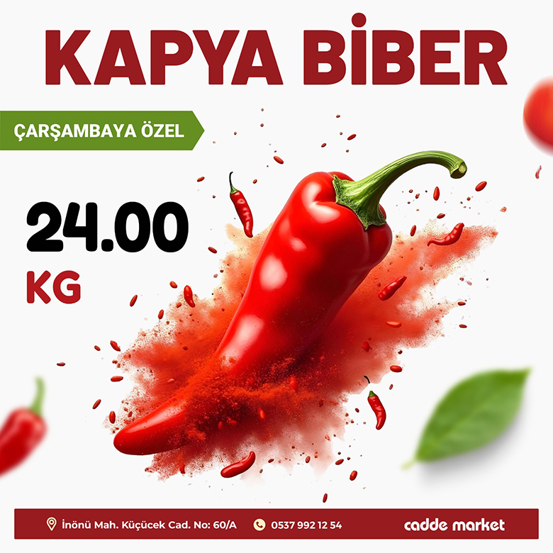 Cadde Market’te Çarşambaya Özel Kapya Biber Fırsatı ve Okula Dönüş Kampanyası