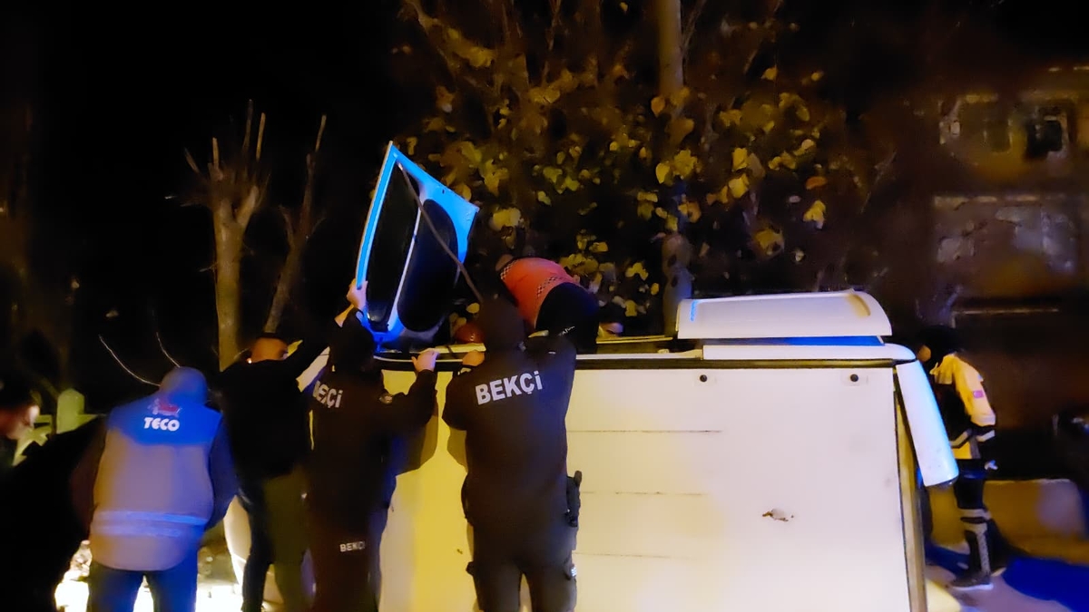 Caddede korkutan kaza