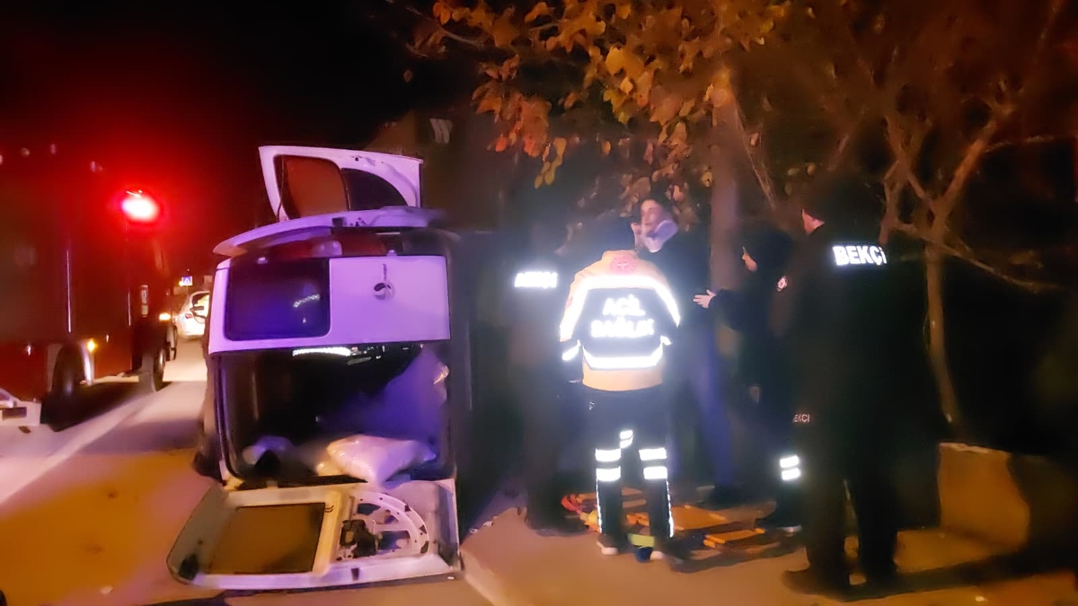 Caddede korkutan kaza