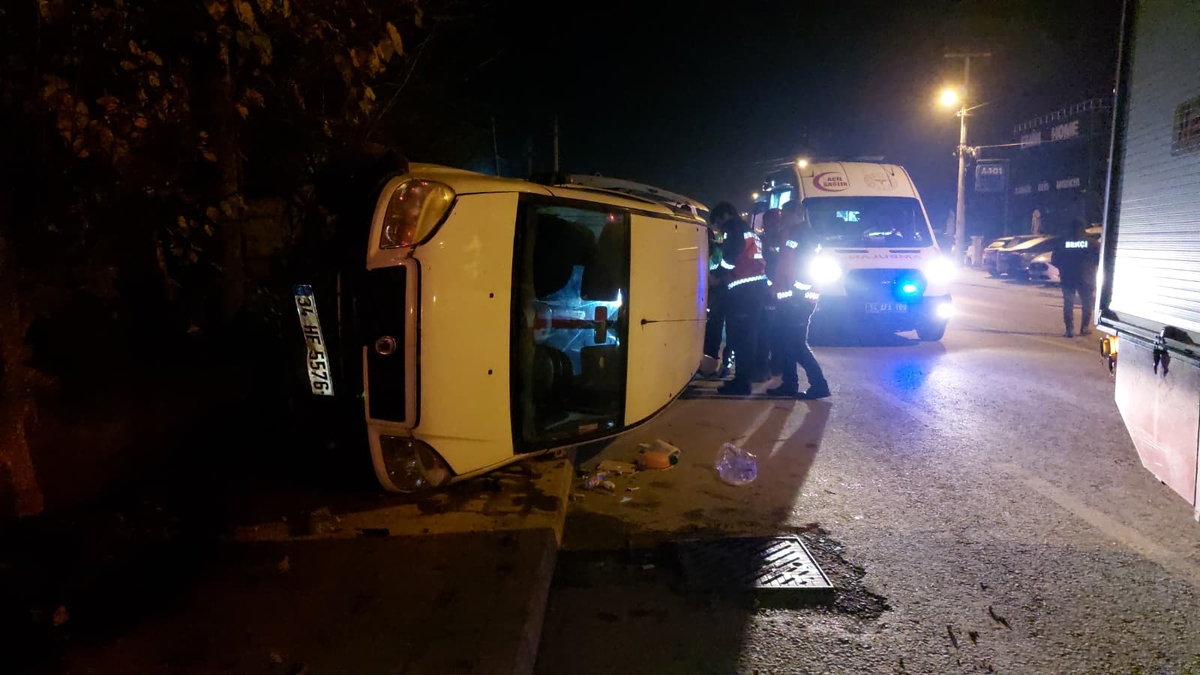 Caddede korkutan kaza