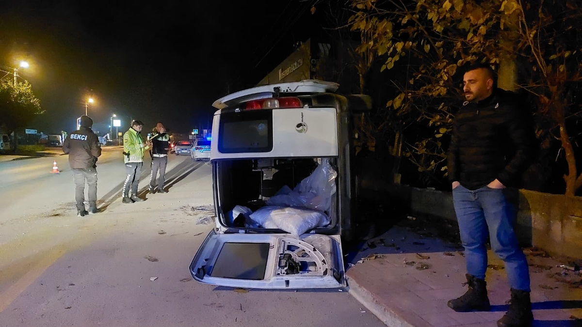 Caddede korkutan kaza