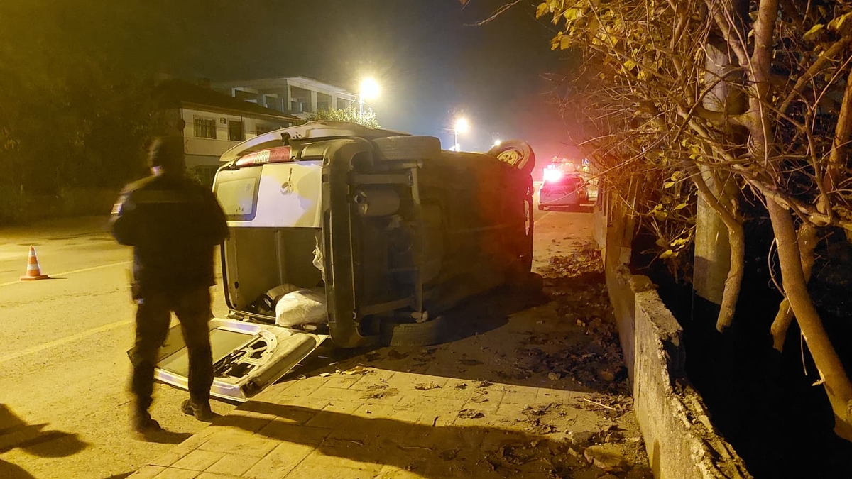 Caddede korkutan kaza