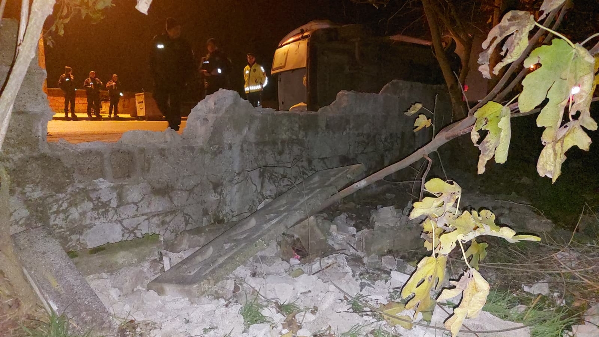 Caddede korkutan kaza