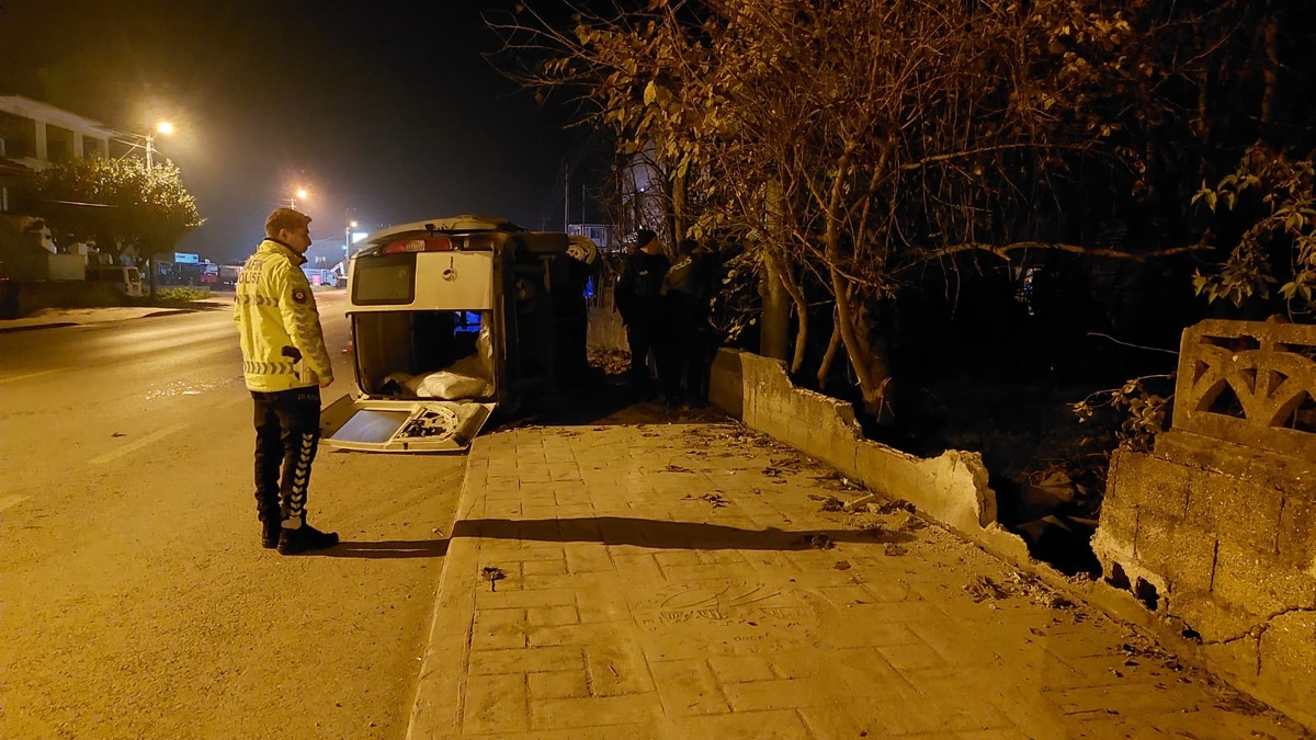 Caddede korkutan kaza