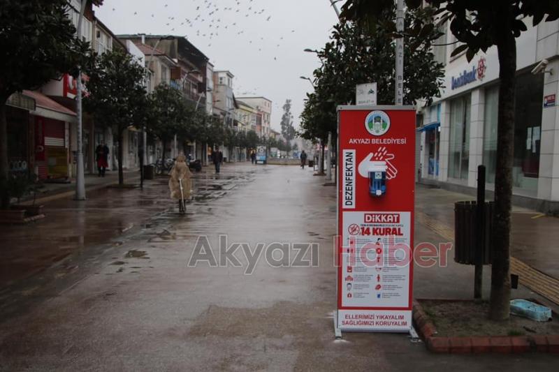 Çarşı içine Dezenfekte Noktaları kuruldu
