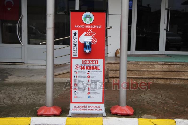 Çarşı içine Dezenfekte Noktaları kuruldu