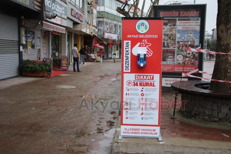 Çarşı içine Dezenfekte Noktaları kuruldu