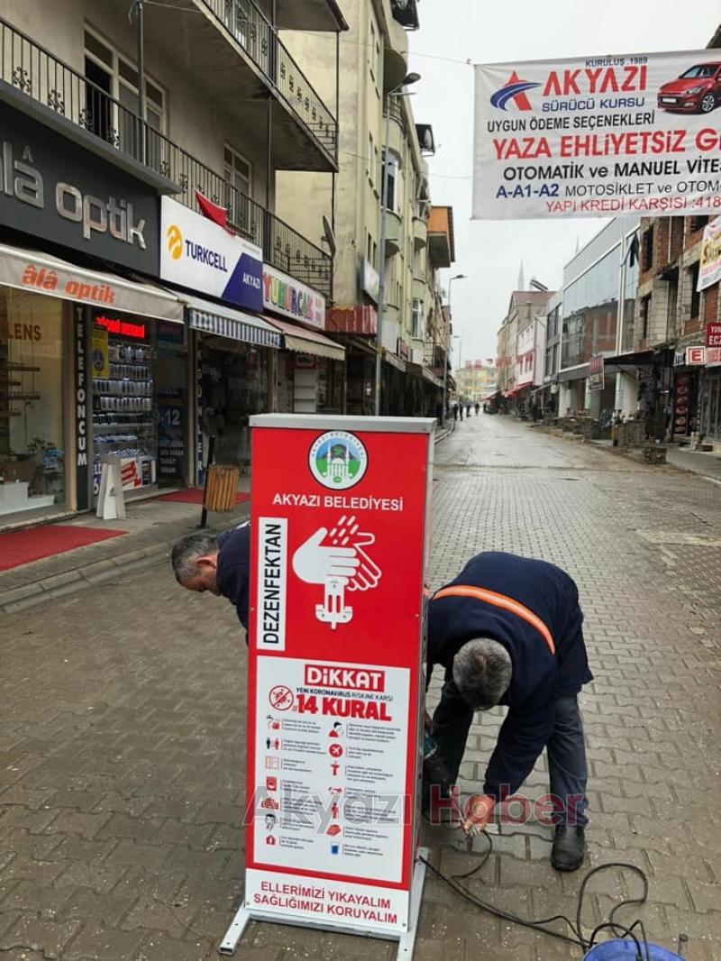 Çarşı içine Dezenfekte Noktaları kuruldu