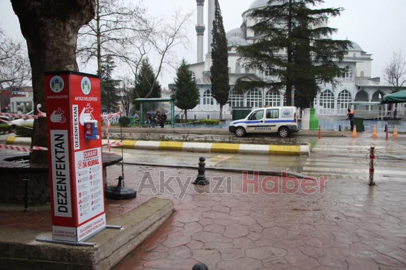 Çarşı içine Dezenfekte Noktaları kuruldu