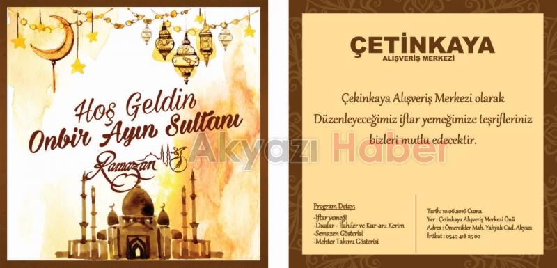 Çetinkaya Alışveriş Merkezi 17. Yılını İftar Programıyla Kutluyor