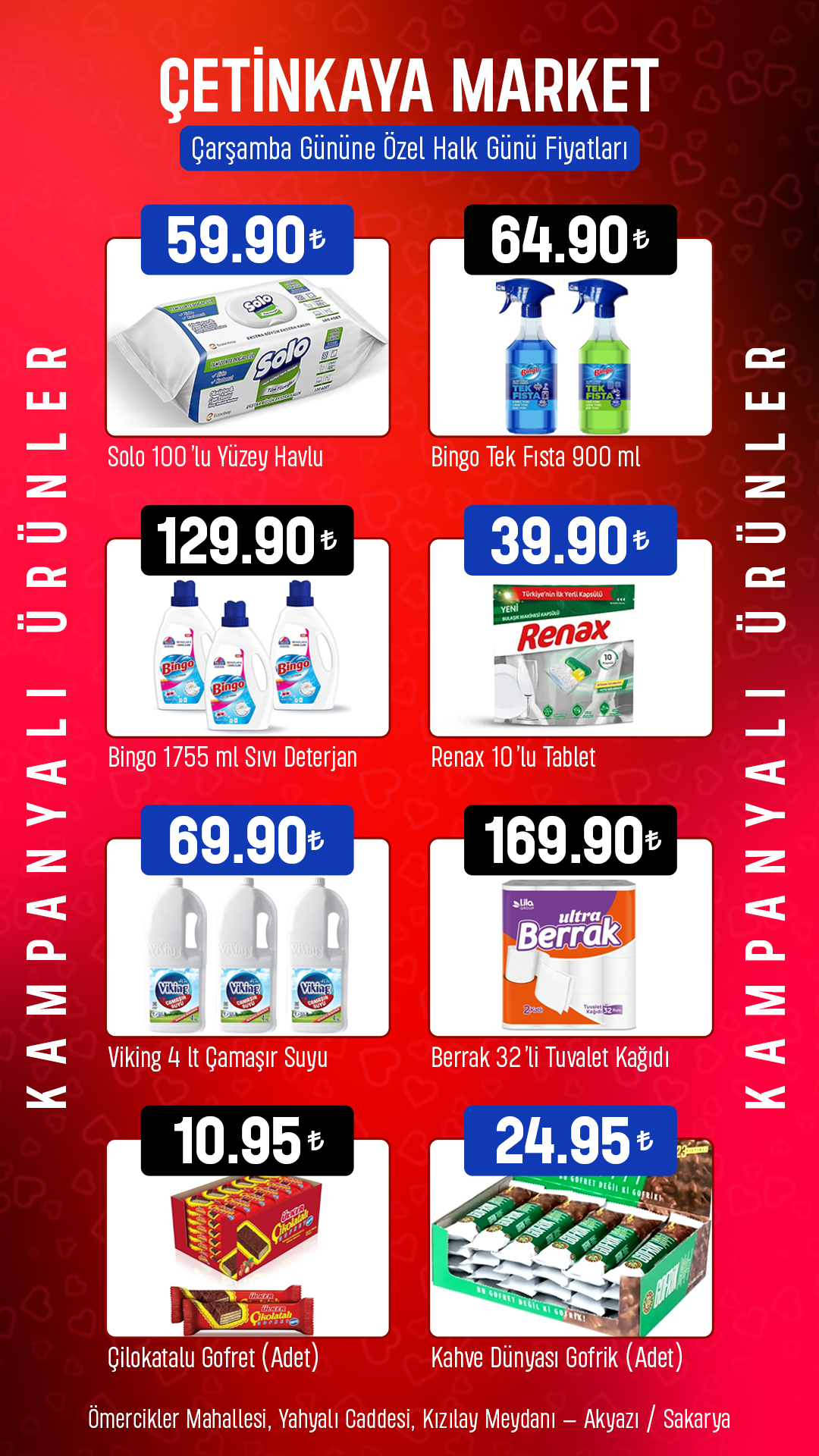 Çetinkaya Market Akyazı'dan Bu Haftaki Halk Günü İndirimleri!