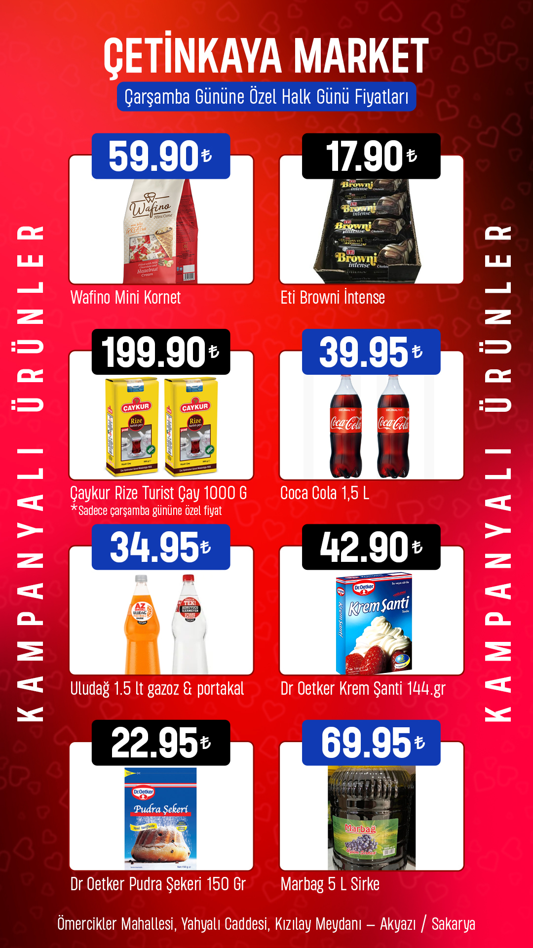 Çetinkaya Market Akyazı'dan Bu Haftaki Halk Günü İndirimleri!