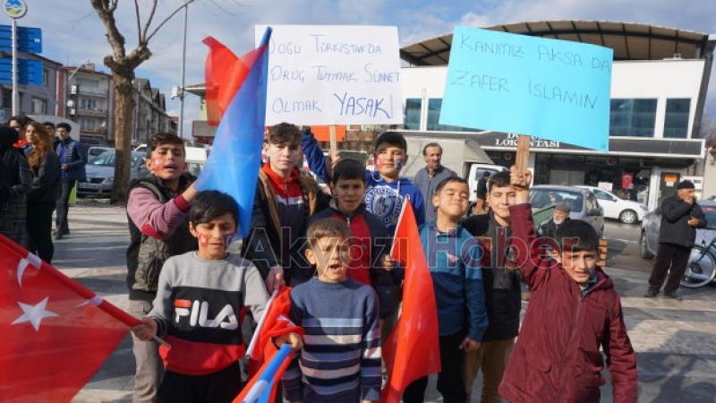 Çinin Doğu Türkistandaki zulmü  Protesto edildi
