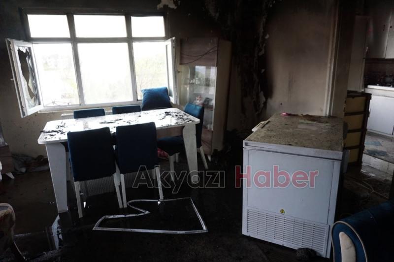 Yangını gören ev sahibi bayıldı