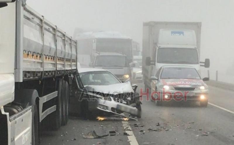 D 100 de sis nedeniyle Zincirleme kaza