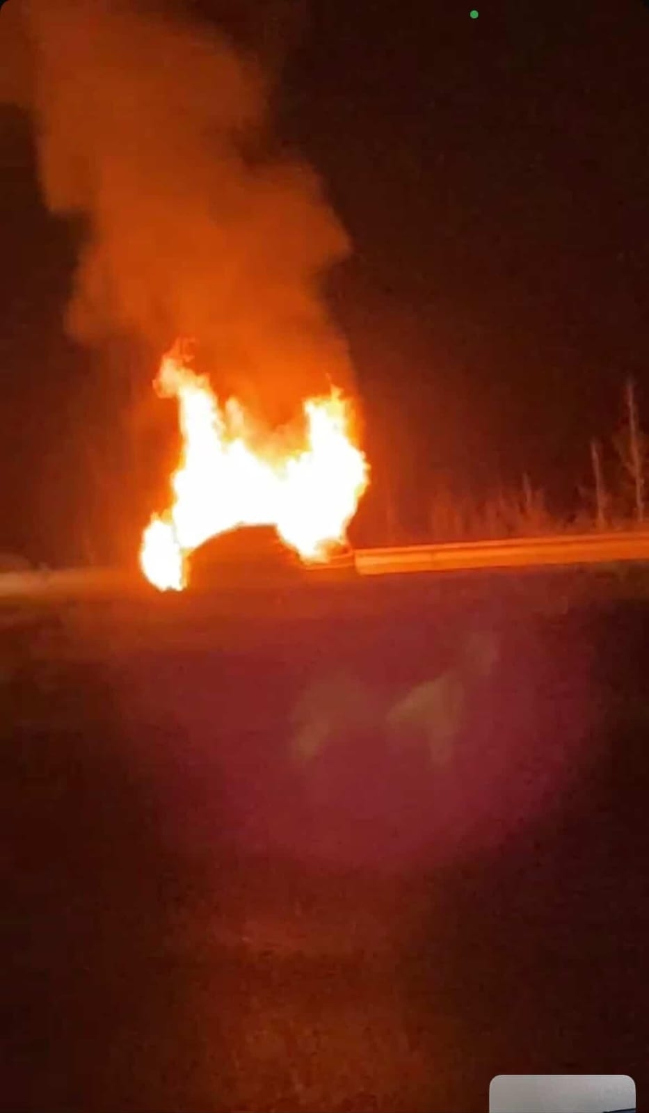 D-140'da otomobil alev alev yandı