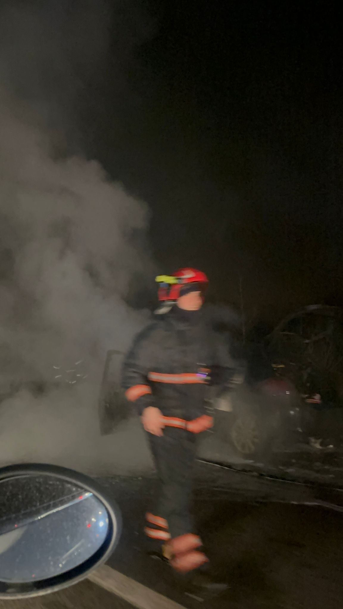 D-140'da otomobil alev alev yandı