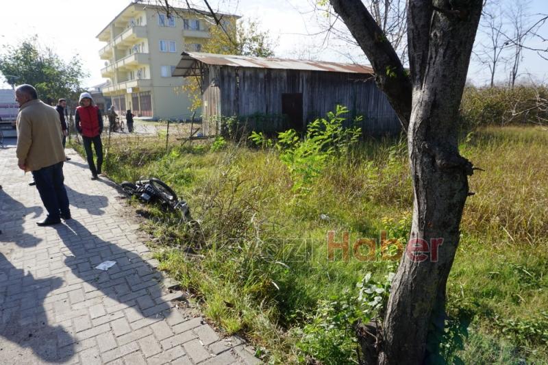 Dengesini kaybetti ağaca çarparak tarla uçtu