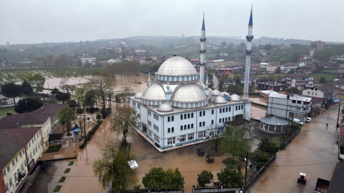 Dere taştı, mahalle sular içinde kaldı