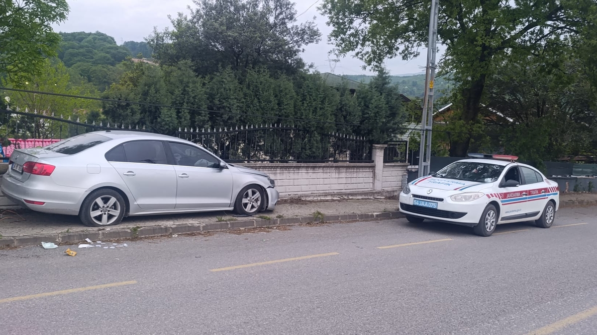 Direğe çarpan otomobilin sürücüsü yaralandı
