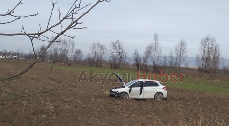 Direksiyon Hakimiyetini Kaybetti Dereden Karşıya Uçtu