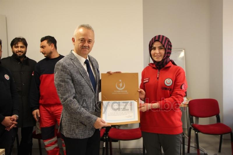 Elazığda görev yapan personele teşekkür belgesi