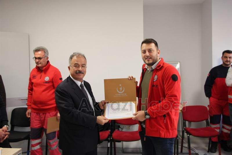 Elazığda görev yapan personele teşekkür belgesi