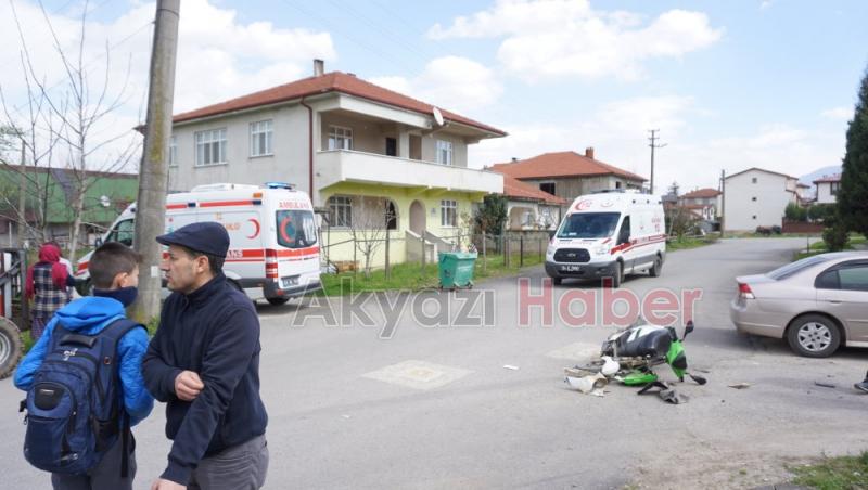 Elektrikli Bisiklet ile Otomobil Çarpıştı