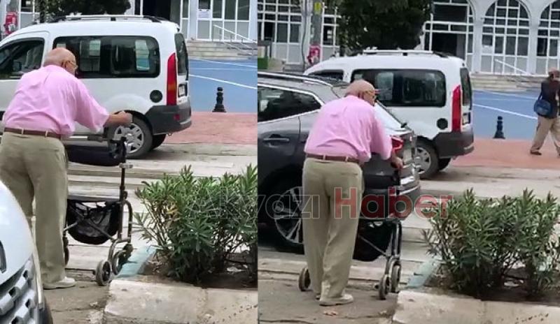 Engelli yaşlı adama yol vermediler