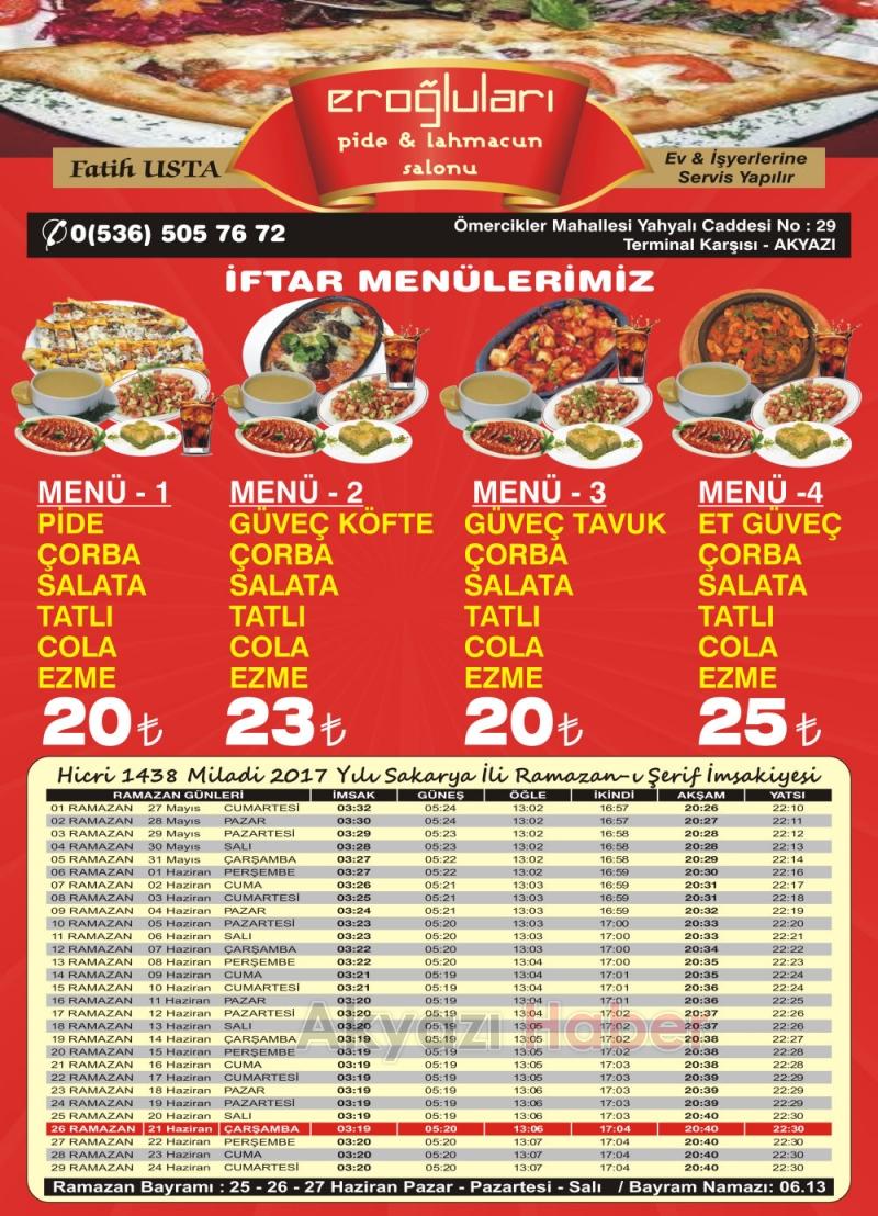 Eroğluları Pide Lahmacun İftarda Sizleri Bekliyor