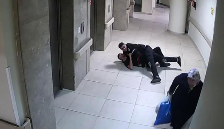  Eşini vurmuştu, hastanede dehşet kamerada