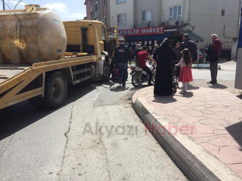 Eski ilçe başkanının babası Kamyonun altında kalmaktan Son anda kurtuldu