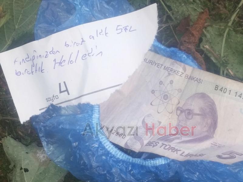 Fındığı Alıp Bu Notu Bıraktılar