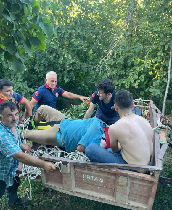 Fındıklıkta dere yatağına yuvarlandı, ekipler seferber oldu