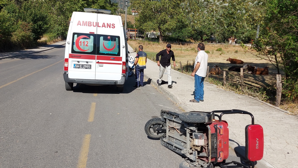 Freni tutmayıp devrildi: 2 yaralı