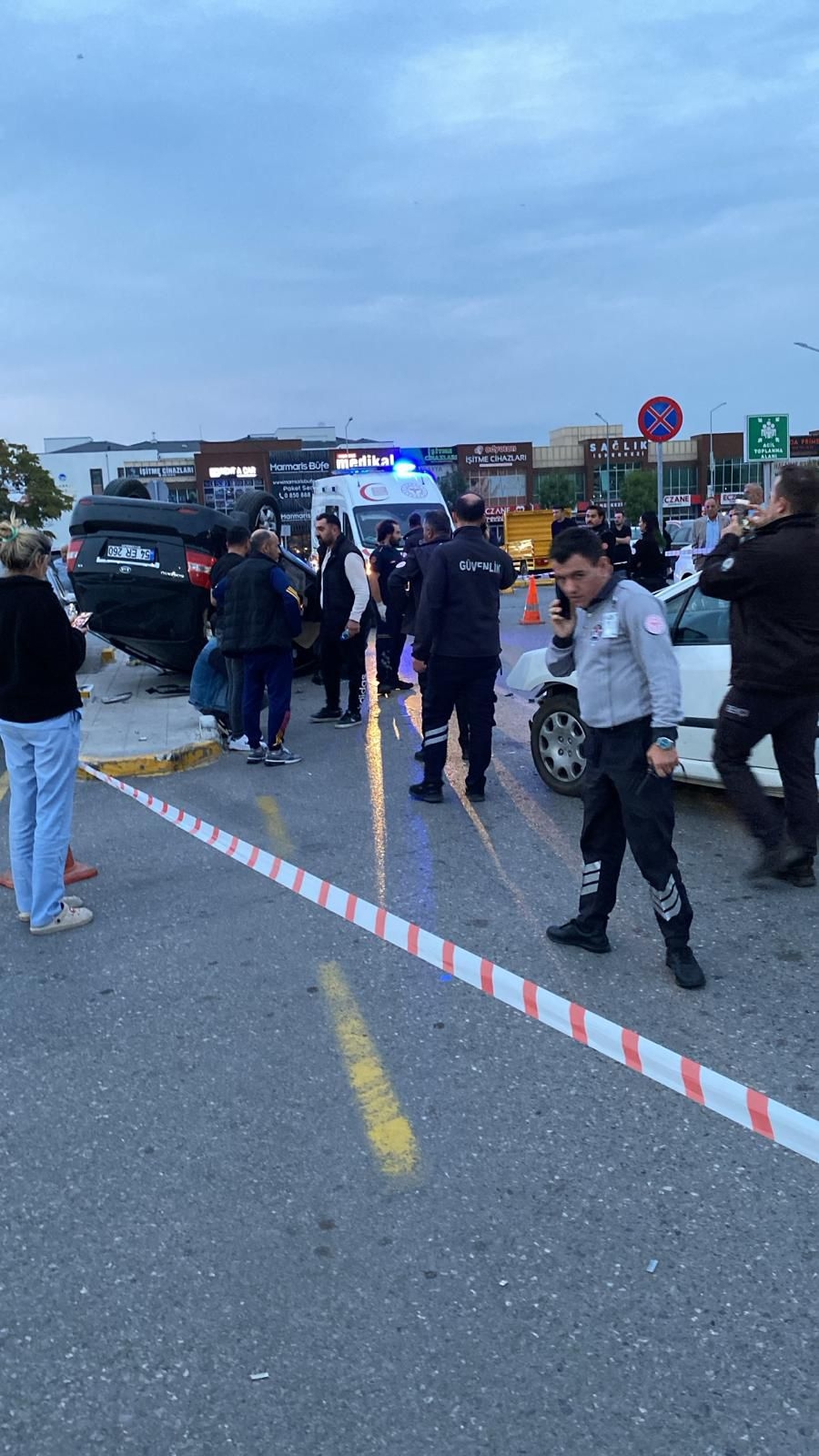 Hastane otoparkında akıllara durgunluk veren kaza