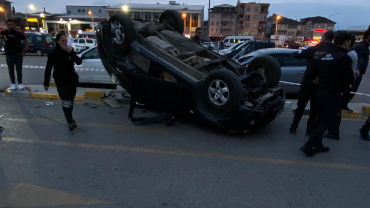 Hastane otoparkında akıllara durgunluk veren kaza