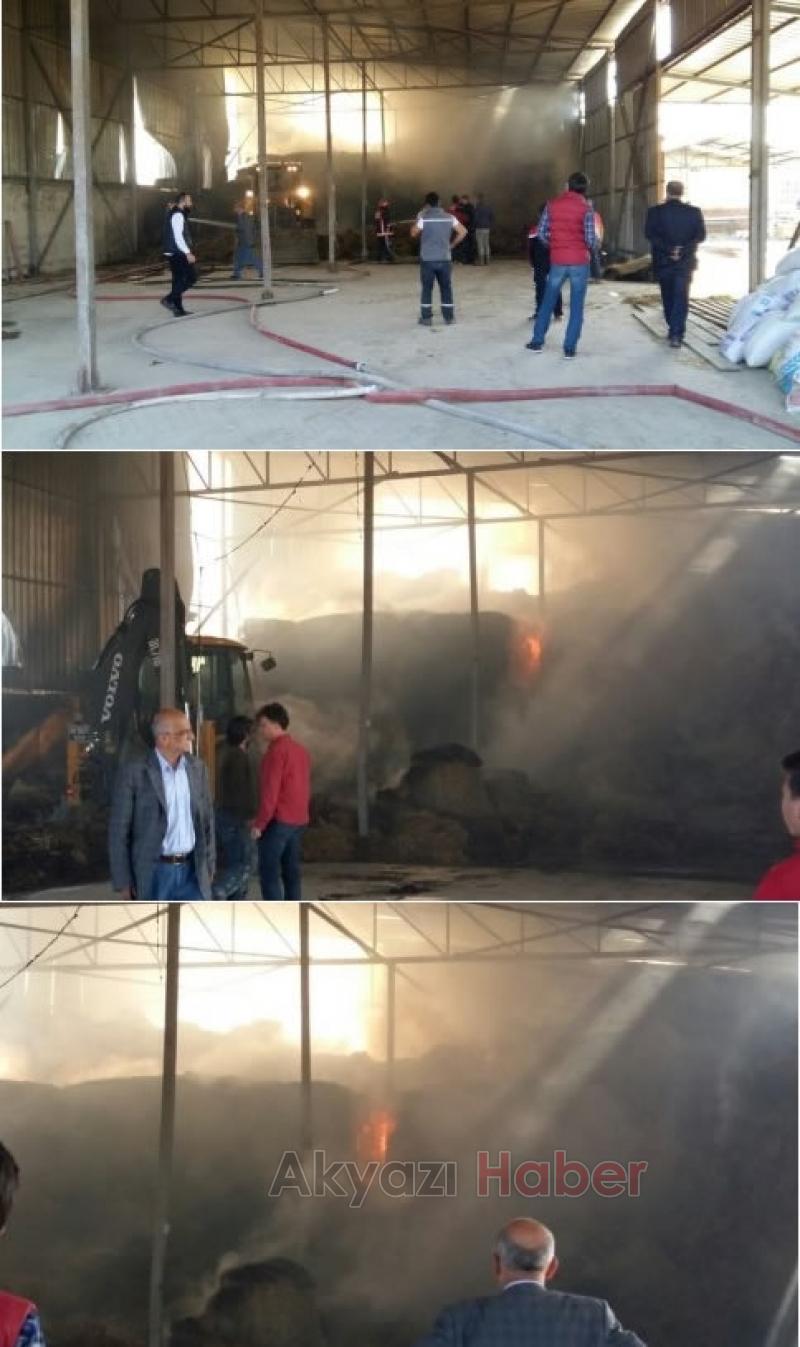 Hayvan Çiftliği Samanlığında yangın