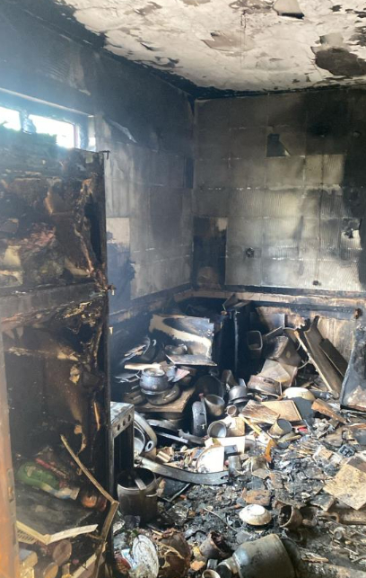 İki katlı evde yangın paniği