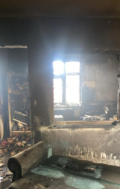 İki katlı evde yangın paniği