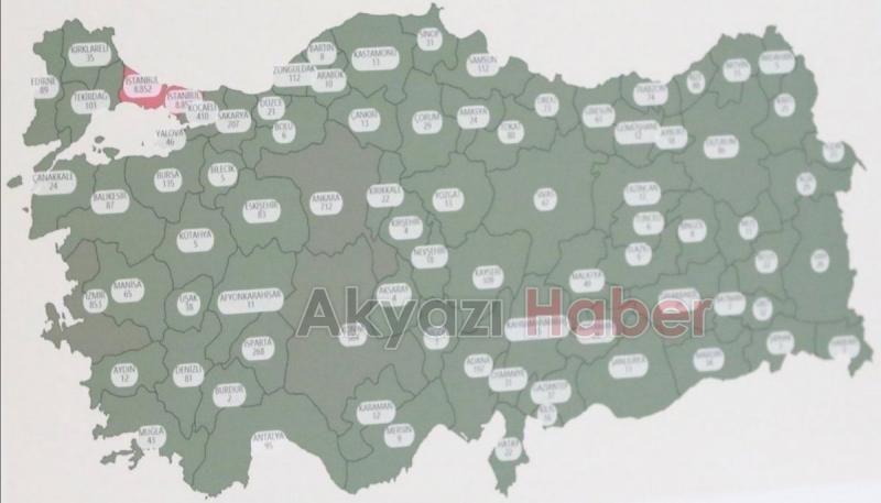 İl il koronavirüs vaka haritası