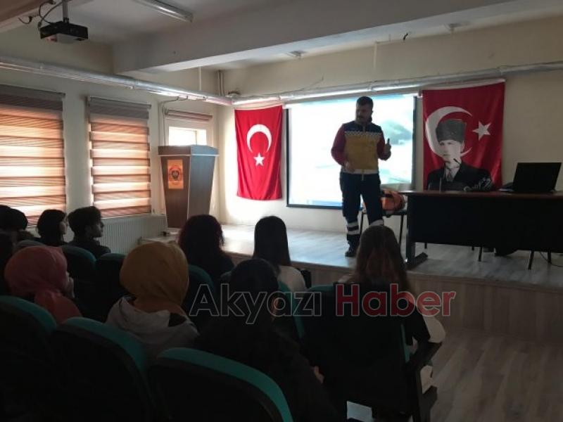 İşmont Halil Bildirici Mesleki ve Teknik Anadolu Lisesinde Öğrencilere afet eğitimi verildi