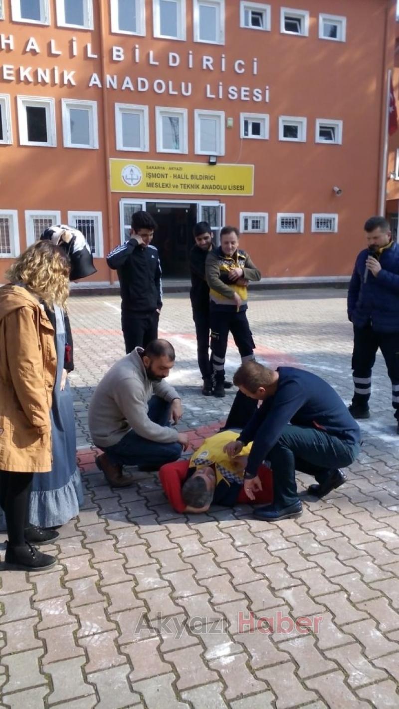 İşmont Halil Bildirici Mesleki ve Teknik Anadolu Lisesinde Öğrencilere afet eğitimi verildi