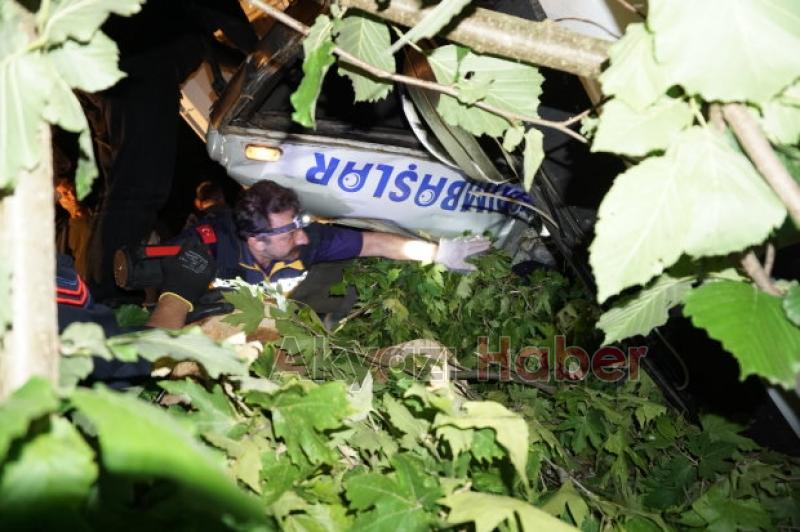 Akyazıda Kamyon Şarampole Yuvarlandı