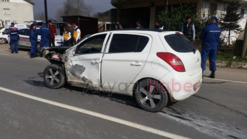 Karaçalılık yolunda Korku dolu anlar Mezarlık duvarına çarptı