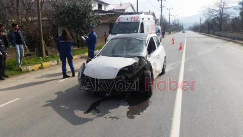 Karaçalılık yolunda Korku dolu anlar Mezarlık duvarına çarptı