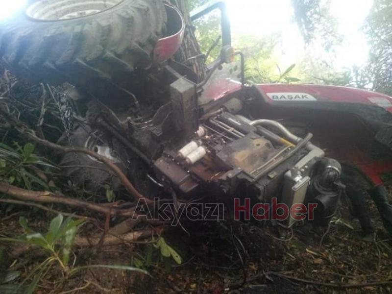 Karapürçek'te traktör devrildi
